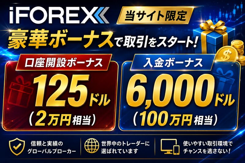 iFOREXの口座開設ボーナス、入金ボーナス