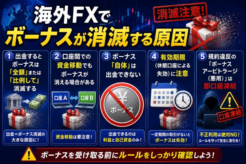 海外FXボーナスが消滅する原因
