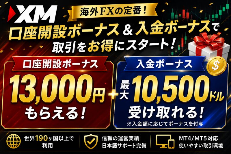 XMの口座開設ボーナス、入金ボーナス