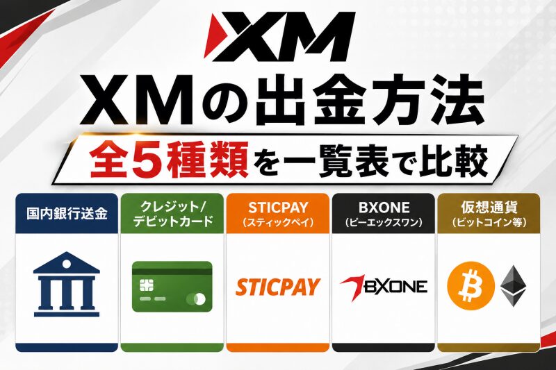 XMの出金方法全5種類を一覧表で比較！