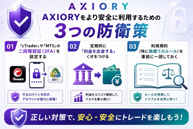 AXIORYをより安全に利用するための3つの防衛策