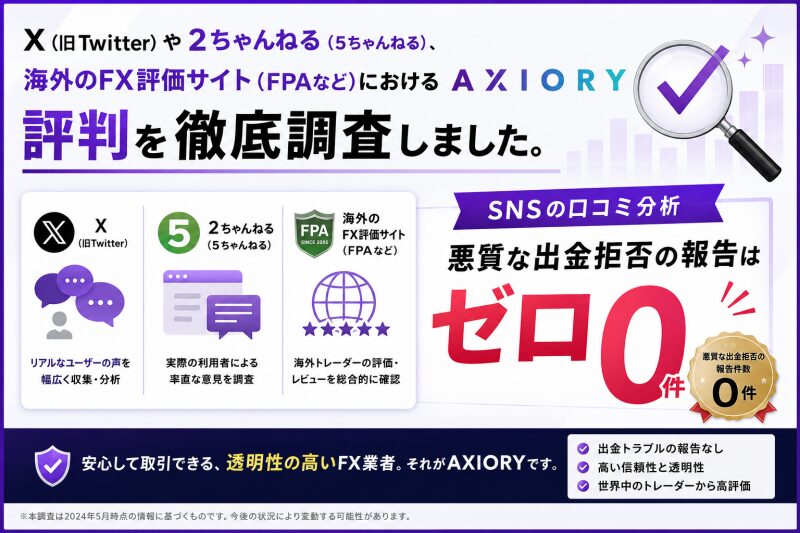 AXIORYの危険性を暴く？「出金拒否」や「やばい噂」の真相