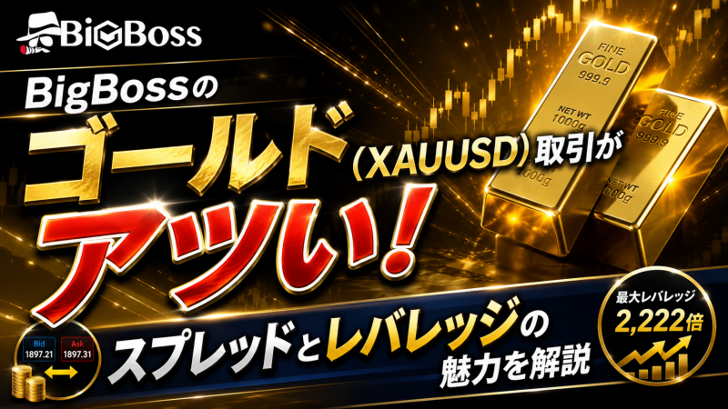 bigbossのゴールド（gold）取引　レバレッジ、スプレッド