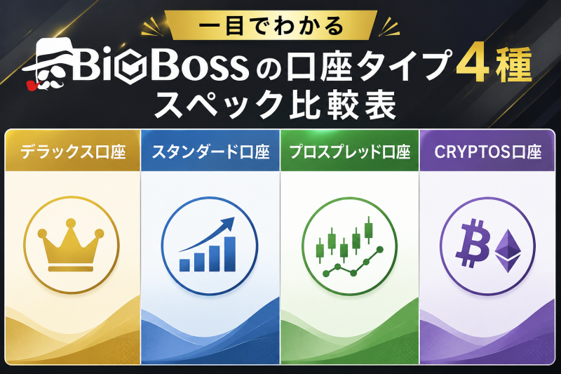 Bigbossの口座種類　スペック比較表