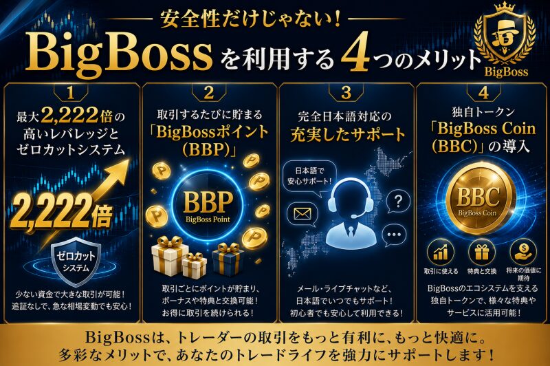 安全性だけじゃない！BigBossを利用する4つのメリット