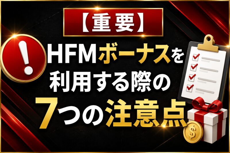 【重要】HFMボーナスを利用する際の7つの注意点