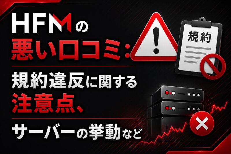 HFMの悪い口コミ：規約違反に関する注意点、サーバーの挙動など
