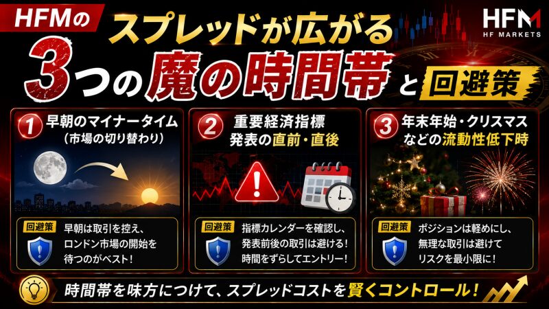 HFMのスプレッドが広がる「3つの時間帯」と回避策