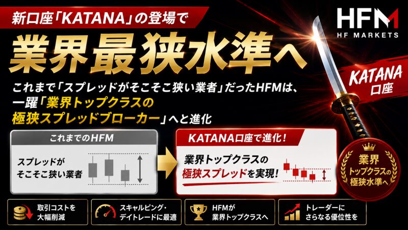 HFM新口座「KATANA」の登場で業界最狭スプレッド水準へ