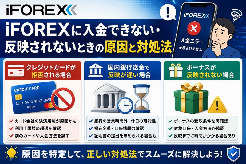 iFOREXに入金できない・反映されないときの原因と対処法