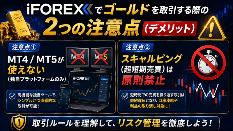 iFOREXでゴールドを取引する際の2つの注意点（デメリット）