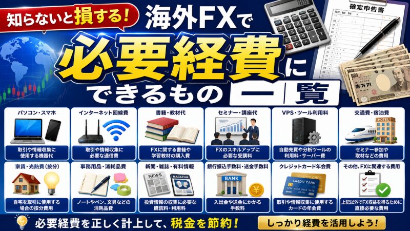 知らないと損する！海外FXで「必要経費」にできるもの一覧