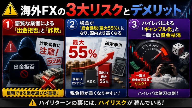 海外FXの3大リスクとデメリット