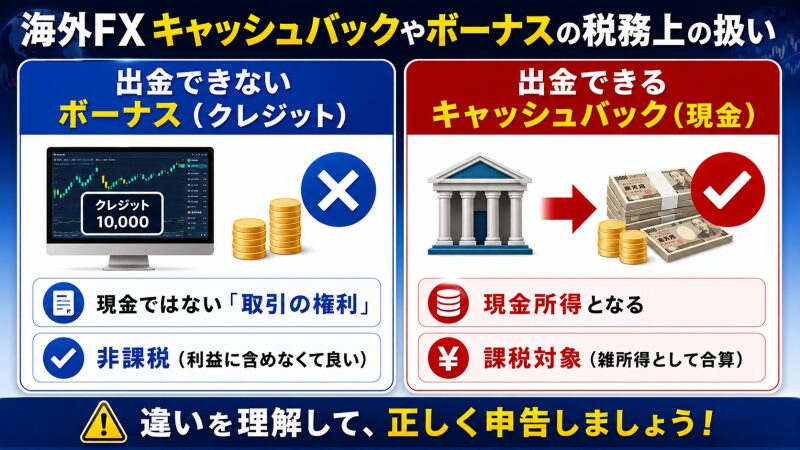 海外FXキャッシュバックやボーナス（口座開設・入金）の税務上の扱い