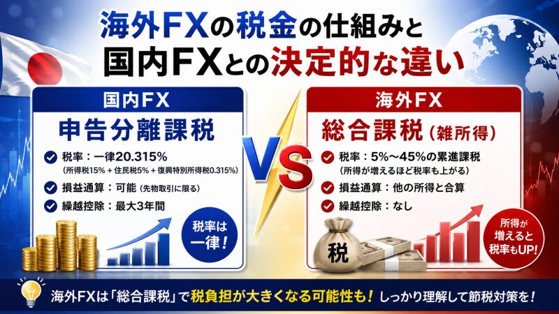 海外FXの利益は「雑所得（総合課税）」に分類される