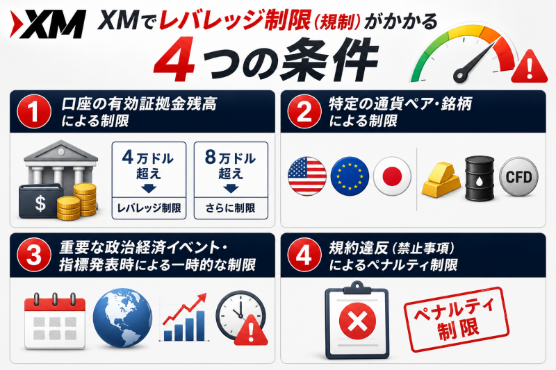 XMのレバレッジ制限がかかる４つの条件