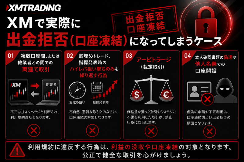 XMで出金拒否になるケース
