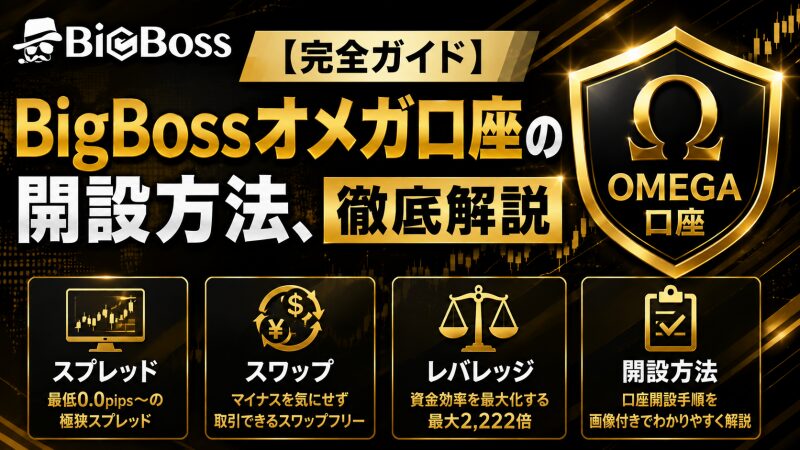 【完全ガイド】BigBossオメガ口座の開設方法、スプレッド、スワップ、レバレッジを徹底解説