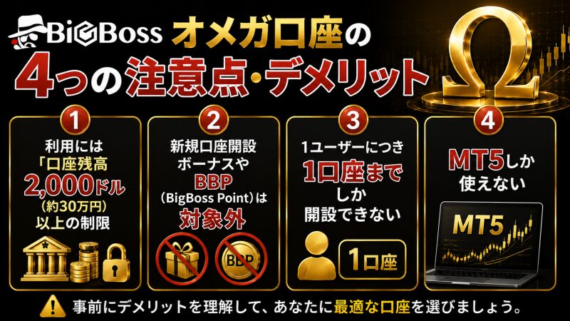 オメガ口座の「4つの注意点・デメリット」