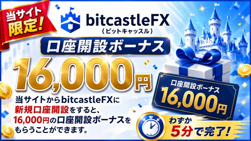 bitcastleFX（ビットキャッスル）の口座開設ボーナス
