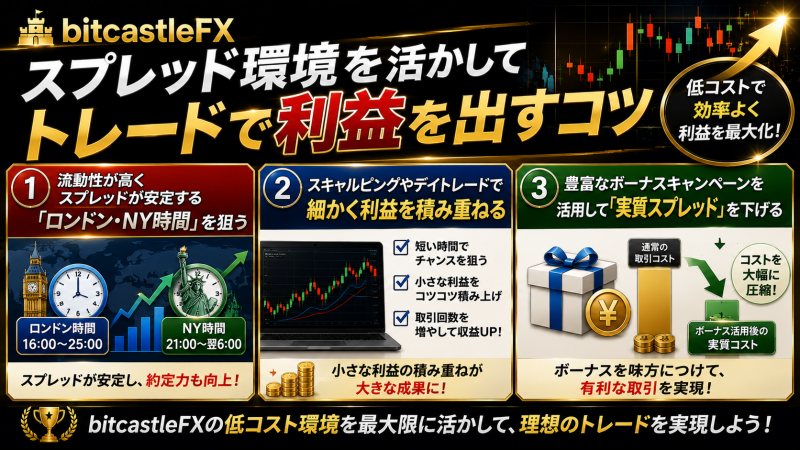 bitcastleFXのスプレッド環境を活かしてトレードで利益を出すコツ