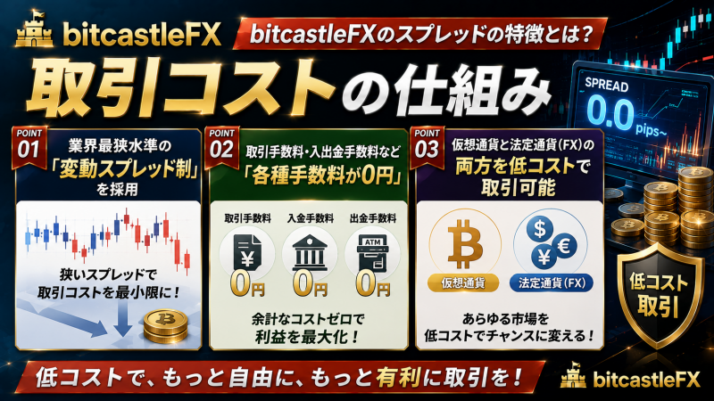 bitcastleFXのスプレッドの特徴とは?取引コストの仕組み