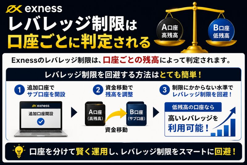 Exnessレバレッジ制限は口座ごとに判定される