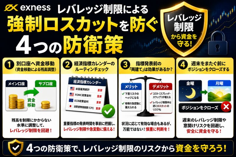 レバレッジ制限による強制ロスカットを防ぐ4つの防衛策