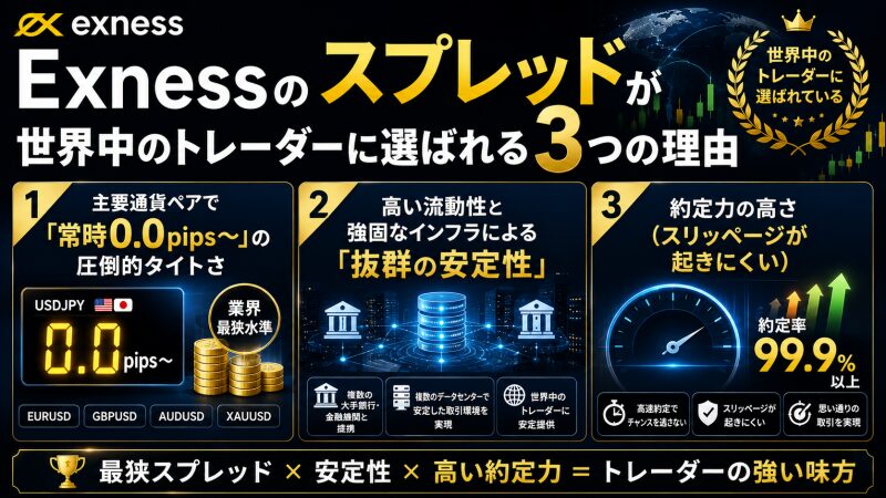 Exnessのスプレッドが世界中のトレーダーに選ばれる3つの理由