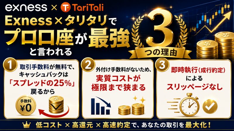Exness×タリタリで「プロ口座が最強」と言われる3つの理由