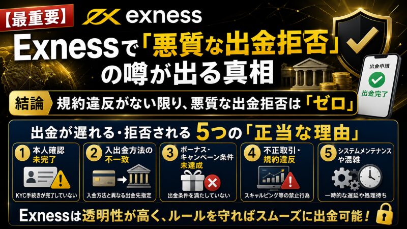 Exnessで「悪質な出金拒否」の噂が出る真相
