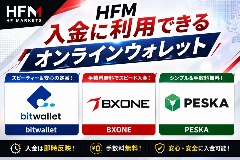HFMの入金で利用できるオンラインウォレット（bitwallet / BXONE / PESKA）