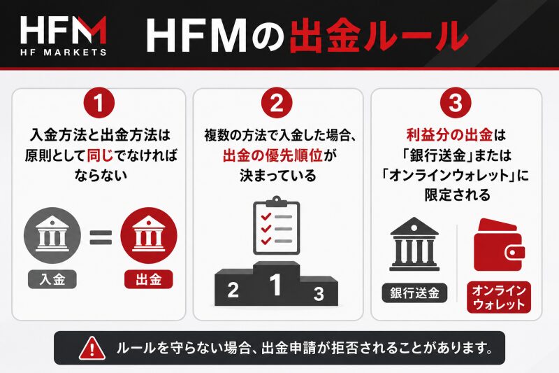 HFMの出金ルール「入金方法と同じ方法で出金する」