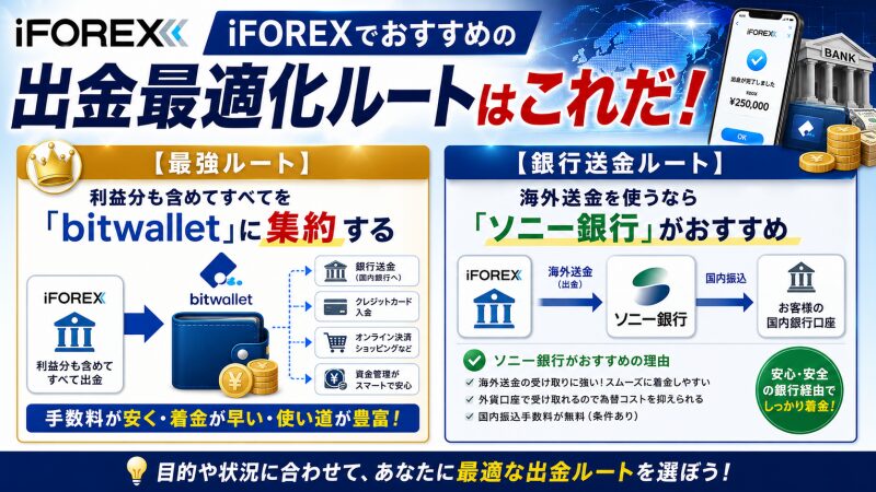 【結論】iFOREXでおすすめの出金最適化ルートはこれだ!