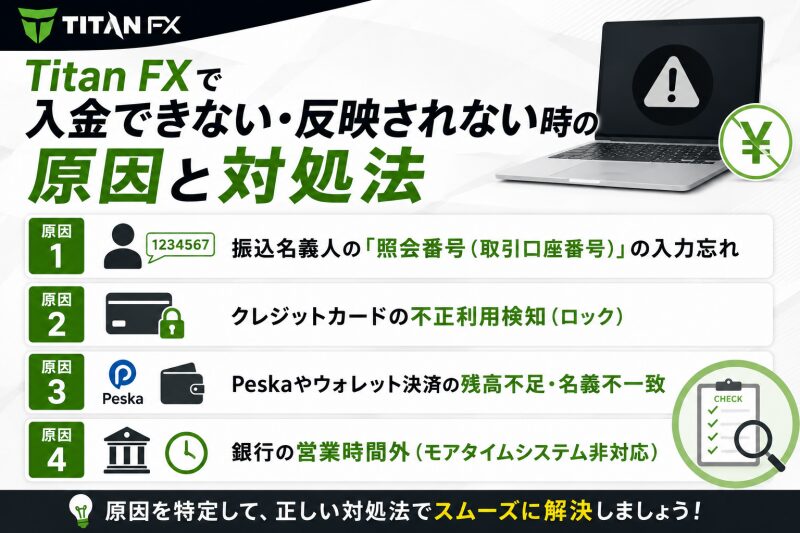 Titan FXで入金できない・反映されない時の原因と対処法