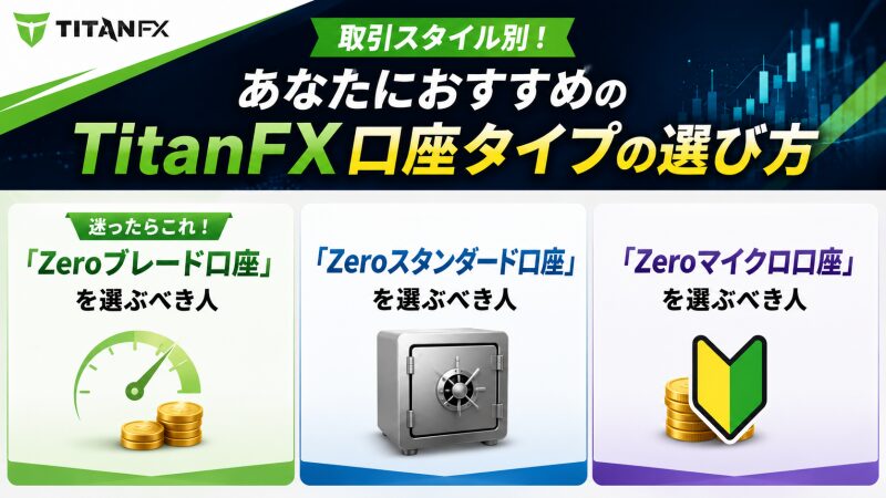 取引スタイル別！あなたにおすすめのTitanFX口座タイプの選び方