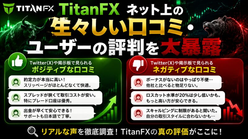TitanFX ネット上の生々しい口コミ・ユーザーの評判を大暴露