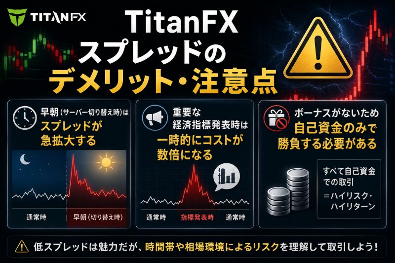 TitanFXスプレッドのデメリット・注意点