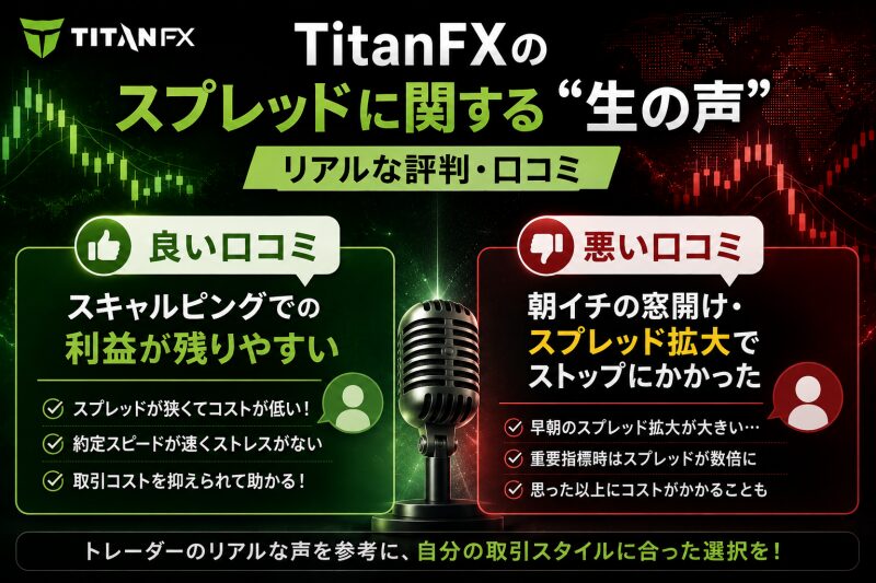 TitanFXのスプレッドに関する「生の声」リアルな評判・口コミ