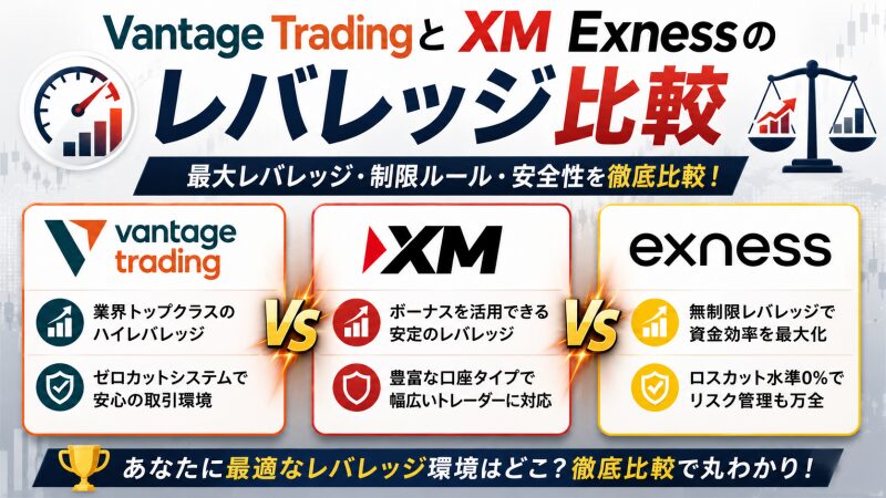 Vantage Tradingと他の主要海外FX業者のレバレッジ比較