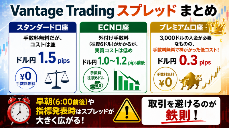 まとめ:Vantage Tradingのスプレッドは業界トップクラス