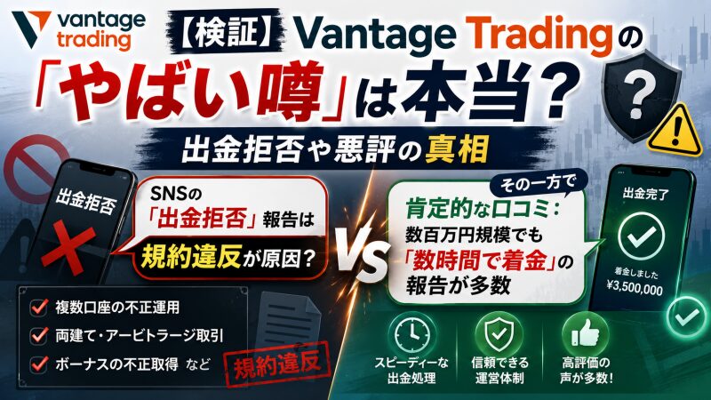 【検証】Vantage Tradingの「やばい噂」は本当?出金拒否や悪評の真相