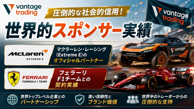 Vantage圧倒的な社会的信用!「世界的スポンサー実績」